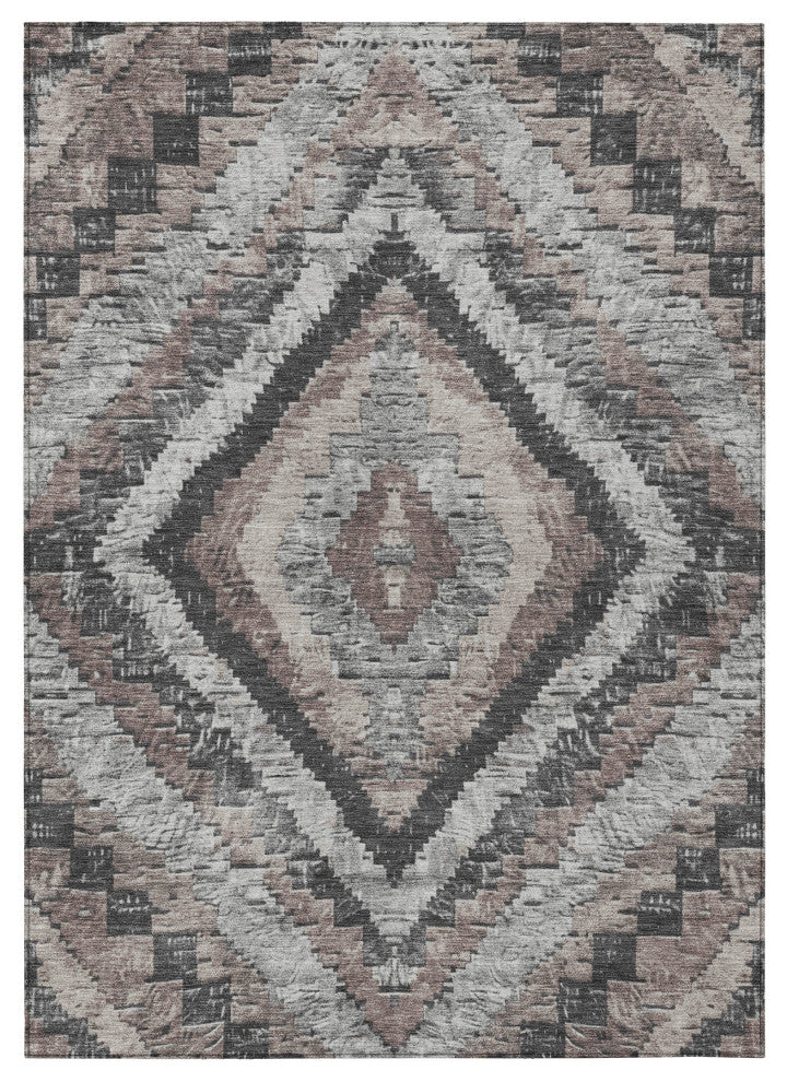 Machine Washable Indoor/Outdoor Chantille ACN1890 Taupe 3' x 5' Rug