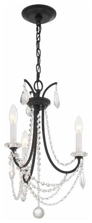 Karrington 3-Light Matte Black Mini Chandelier