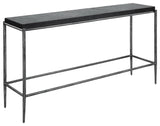 Uttermost 22969 Crescendo 60"W Concrete and Metal Table - Dark Silver / Black