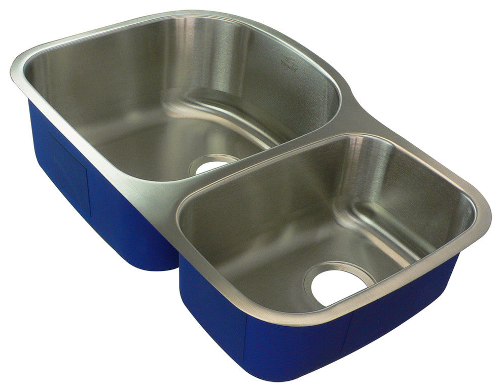 Transolid Meridian 31 1/2"x20 15/32"x9" Double Undermount SS Kitchen Sink