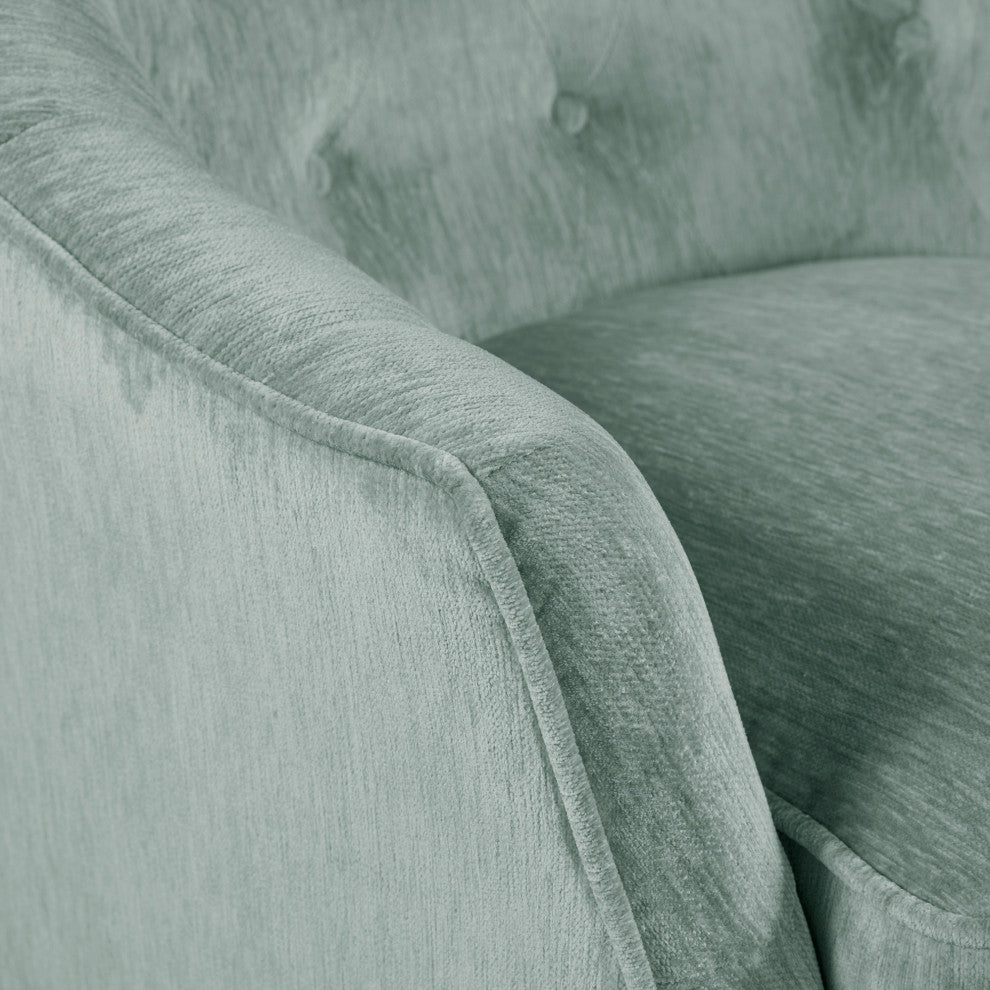 Madison Park Calvin Curved Wide Back Swivel Accent Chair, Light Green