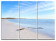 "Wood Branch on White Beach" Metal Wall Art, 3 Panels, 36"x28"
