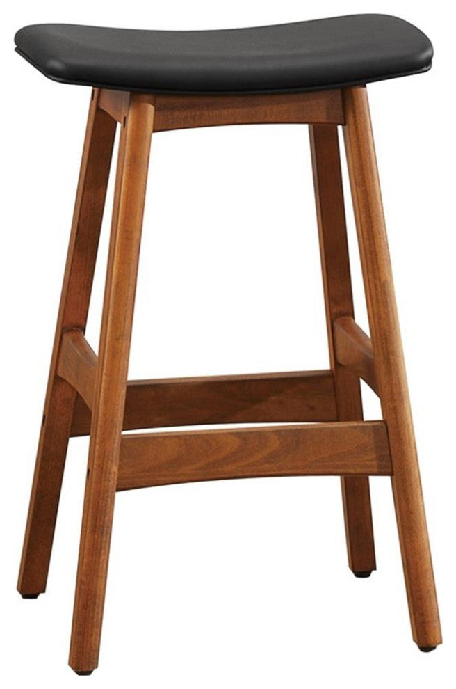 Lexicon Ride Faux Leather Counter Stool in Black (Set of 2)