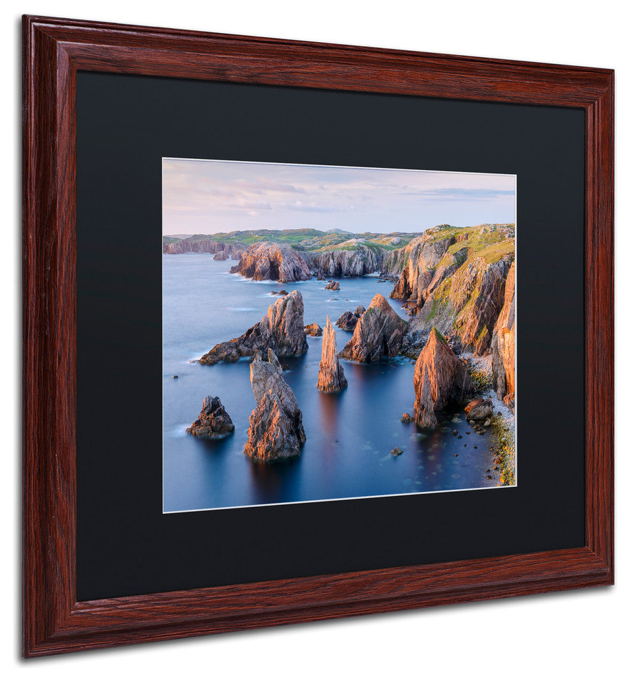 Michael Blanchette ''Mangersta Stacks'' Art, Wood Frame, Black Mat, 20x16