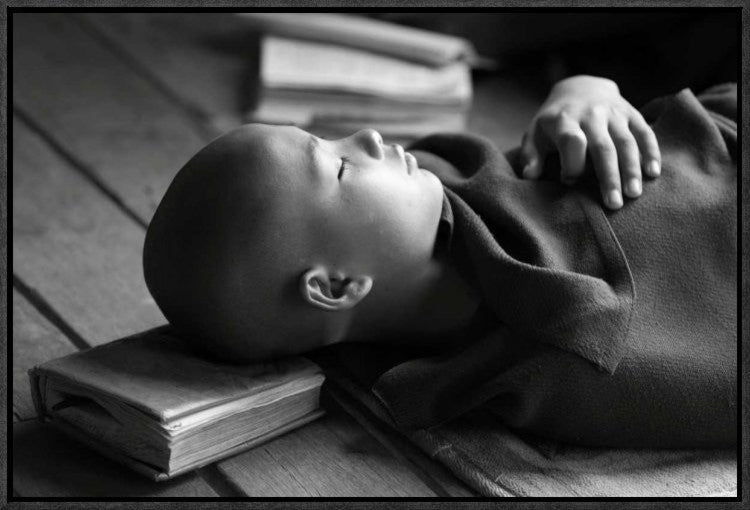 "Sleeping Buddha" Framed Canvas Giclee by Walde Jansky, 23x16"