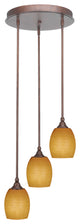 Empire 3-Light Cluster Pendalier, Bronze/Cayenne Linen