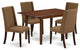 5-Piece Small Table Set, 4 Chairs and Table Solid Wood, Mahogany