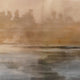 Cloudscape Wall Art, Taupe and Slate Lacquer