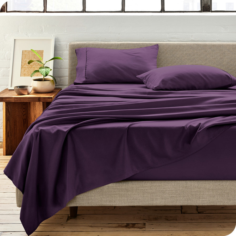 Bare Home Microfiber Pillowcases - Set of 2, Plum, King