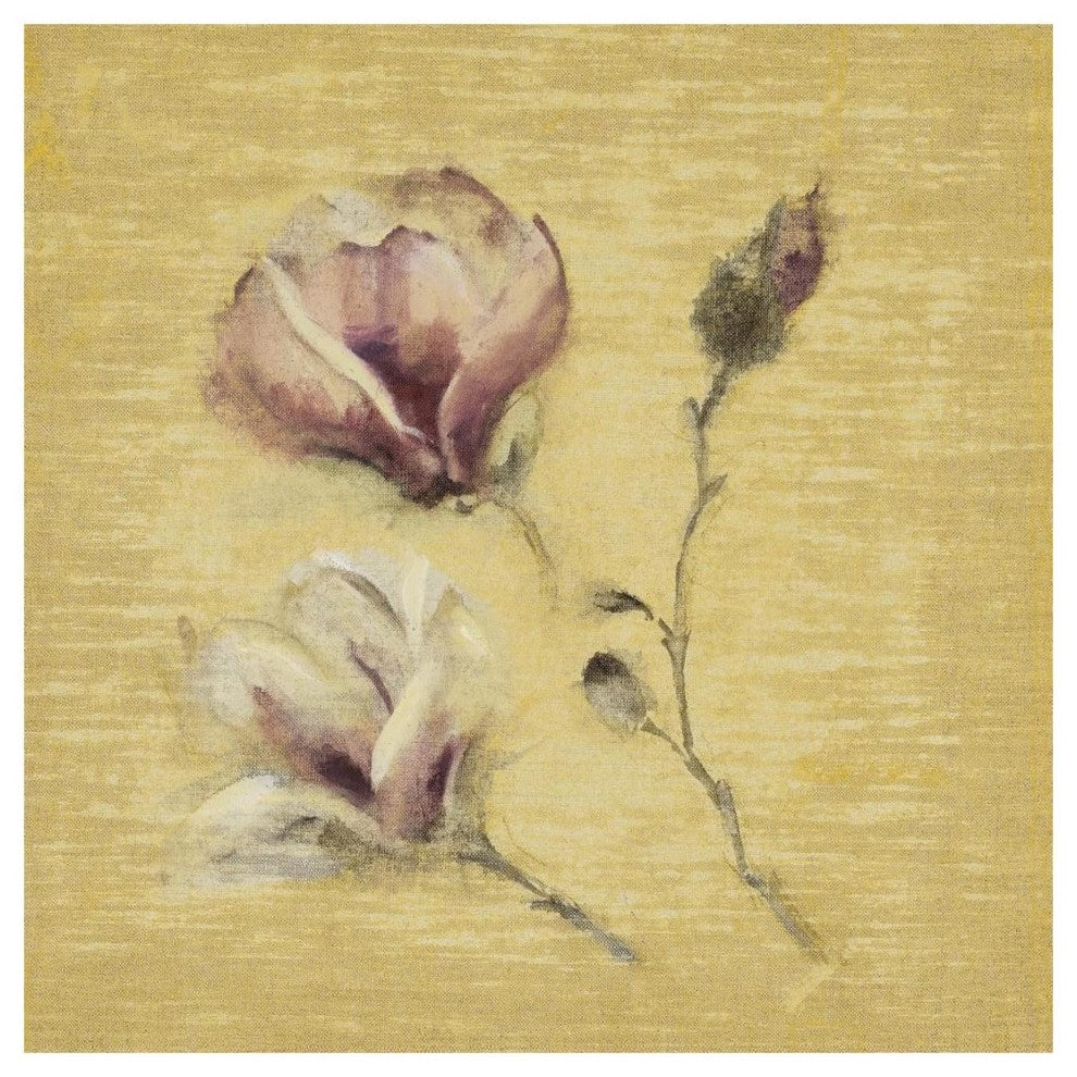 "Magnolia Blossom on Gold" Digital Paper Print by Cheri Blum, 20"x20"
