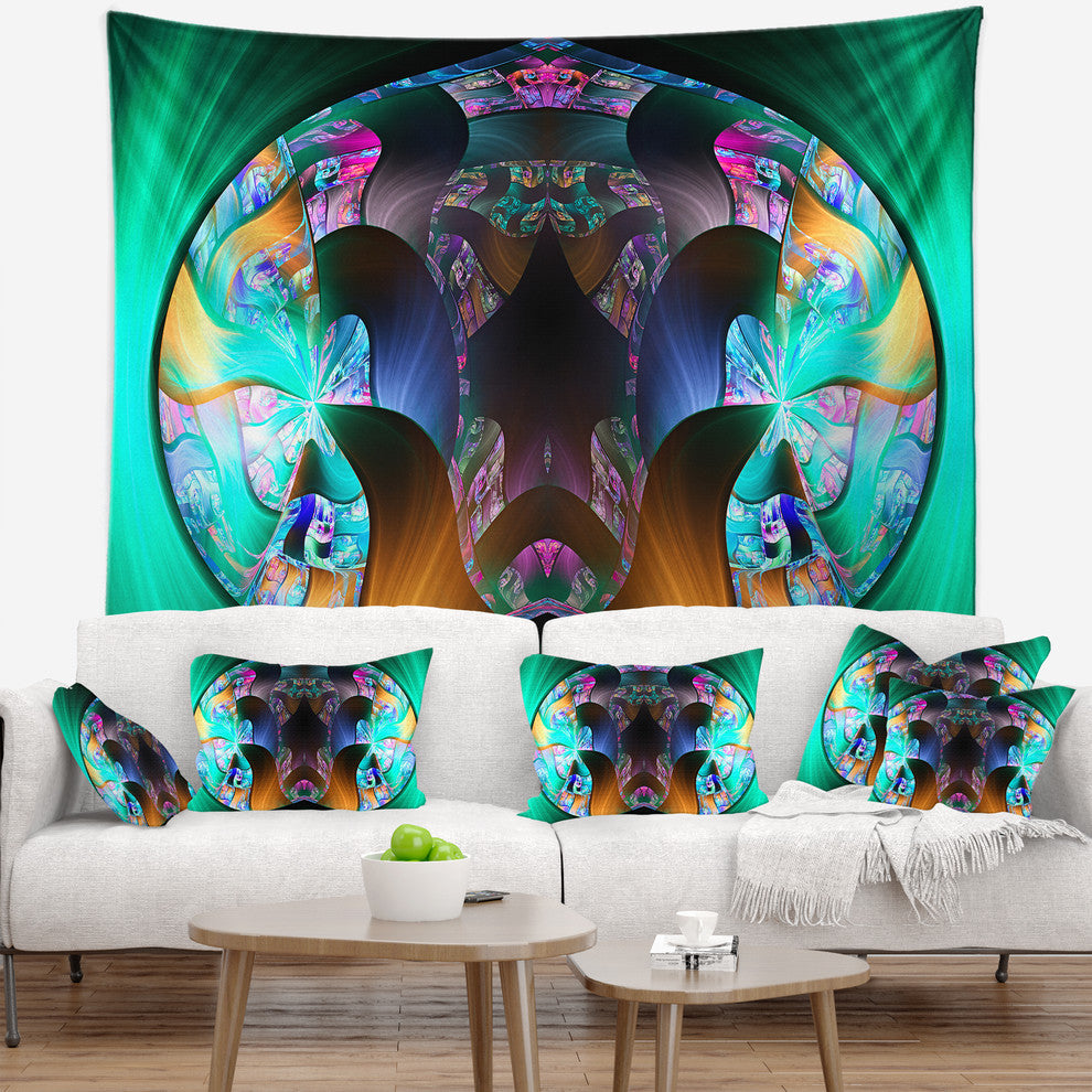 Blue Capsule in Plasma Abstract Wall Tapestry, 39"x32"