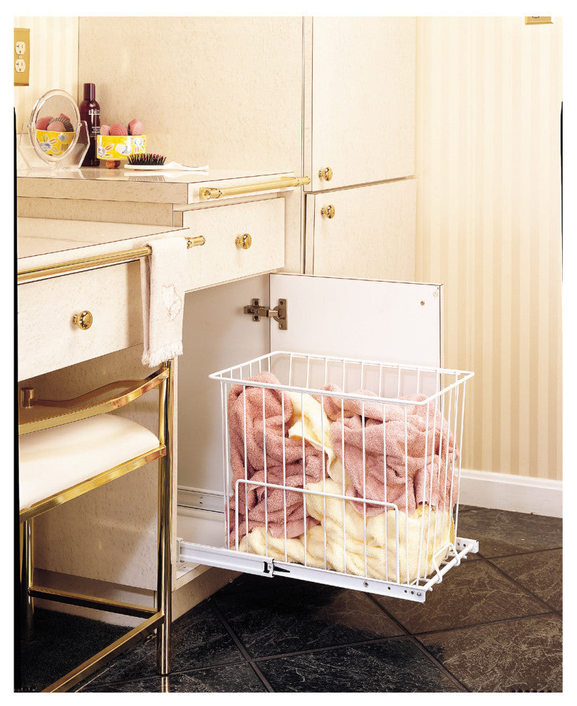 Steel Wire Pull Out Hamper for Vanity/Closet Applications, 19.38"