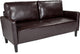 Washington Park Upholstered Sofa, Brown Leather