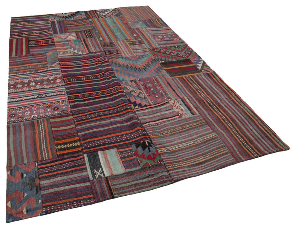 Rug N Carpet - Handmade Oriental 6' 8'' x 9' 10'' Tribal Patchwork Kilim Rug