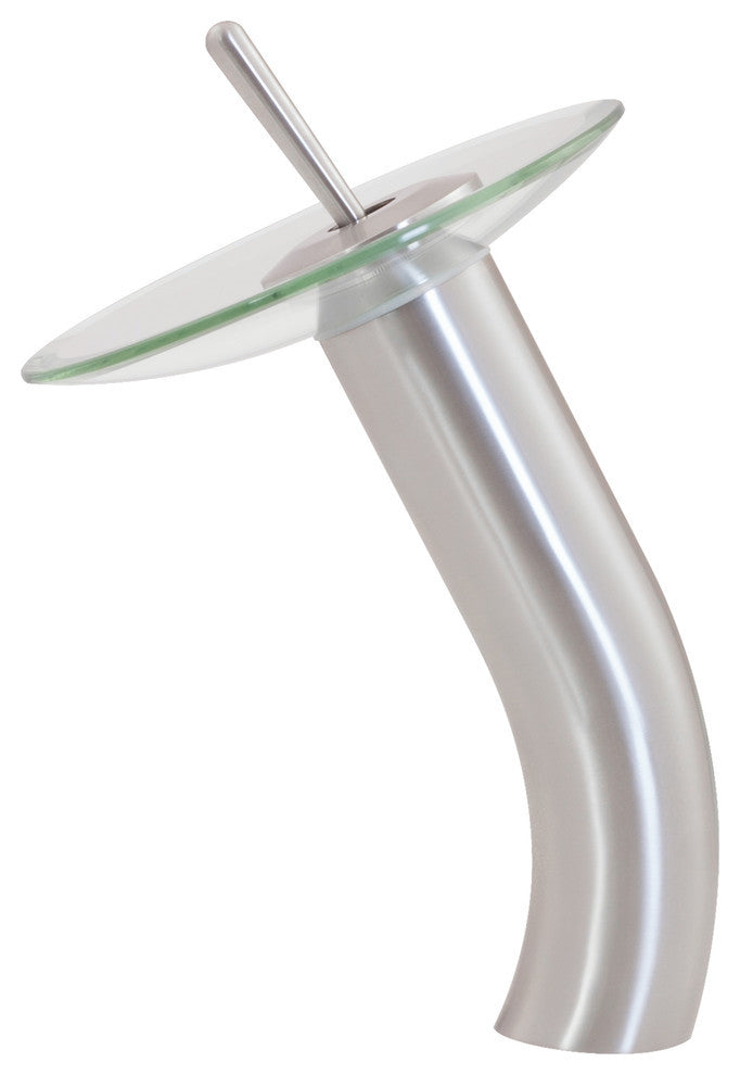 Topia Single Lever Waterfall Vessel Faucet, Brushed Nickel