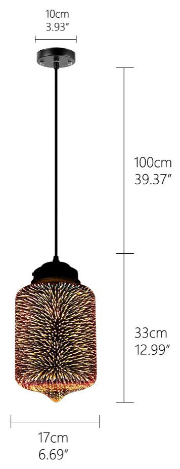 MIRODEMIÂ® Gourdon 3D Colorful Starry Sky Pendant Lamp, A