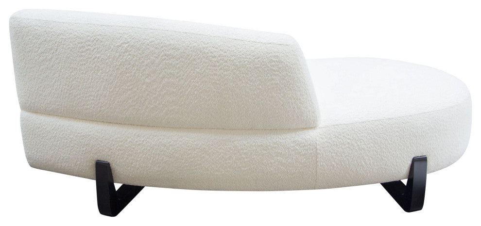 Vesper Curved Armless Left Chaise, White