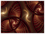 Brown Symmetrical Fractal Pattern, Floral Canvas Art Print, 40"x30"