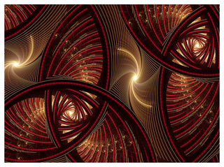 Brown Symmetrical Fractal Pattern, Floral Canvas Art Print, 40"x30"