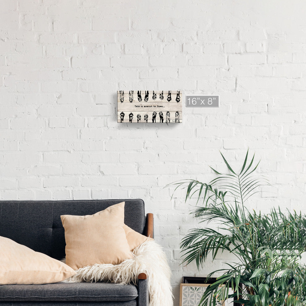 Ready2HangArt 'Paws' Wrapped Canvas Animal Wall Art, 8"x16"