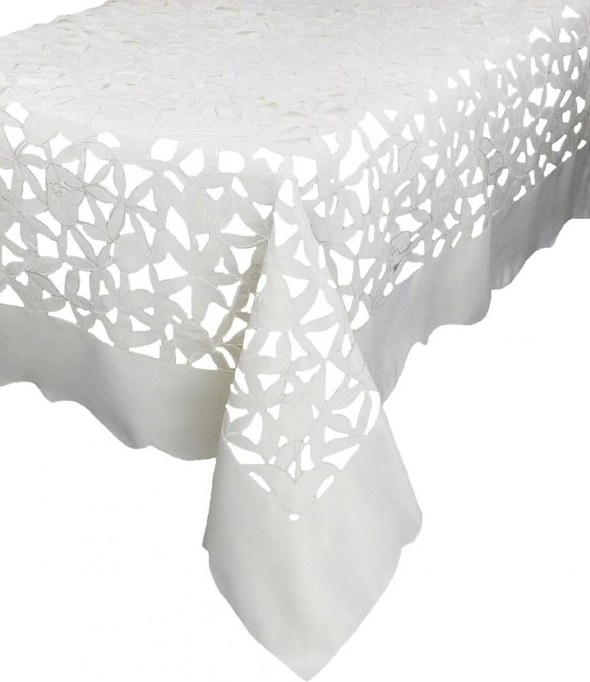 Tulip Bouquet 72"x120" Tablecloth, White