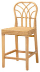 Ansa Natural Rattan & Mahogany Counter Stool