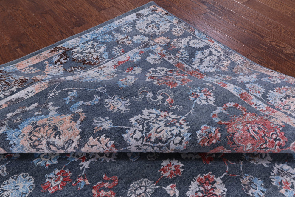 8' 1" X 10' 1" Persian Wool and Silk Handmade Rug Q7103