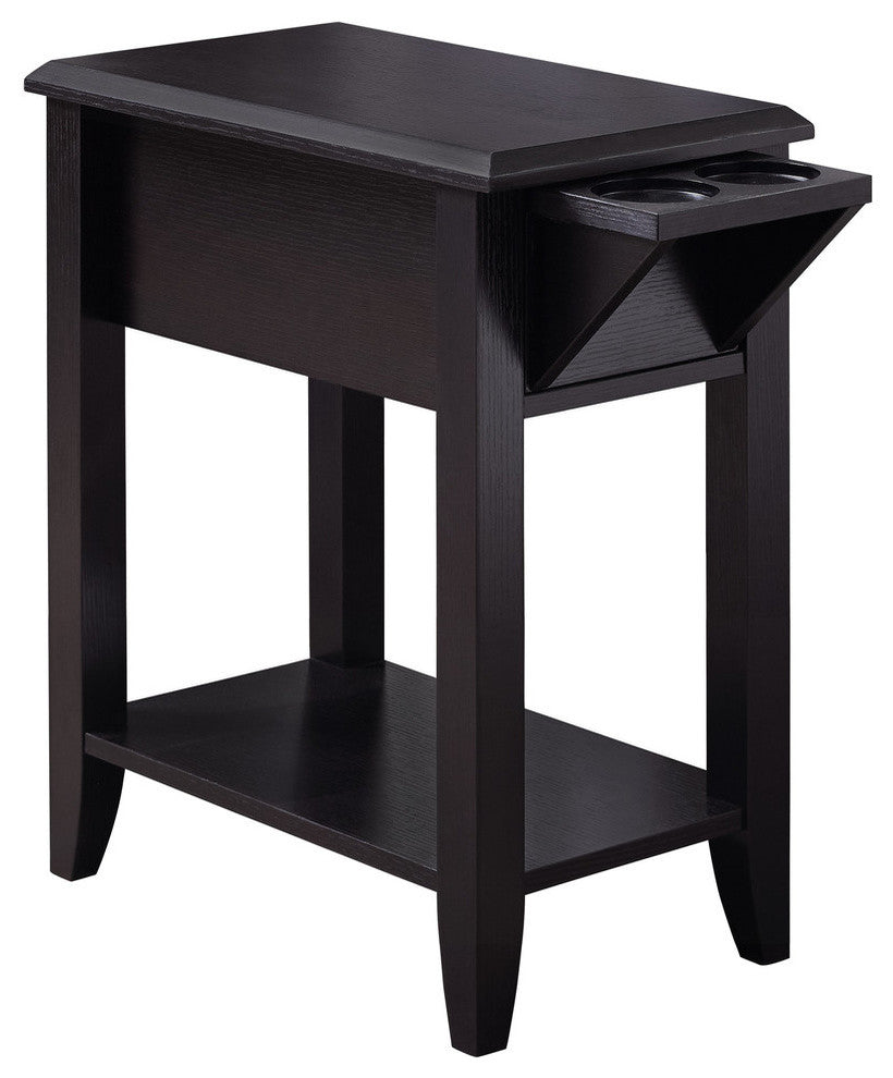 Accent Table Side End Storage Lamp Living Room Bedroom Laminate Brown