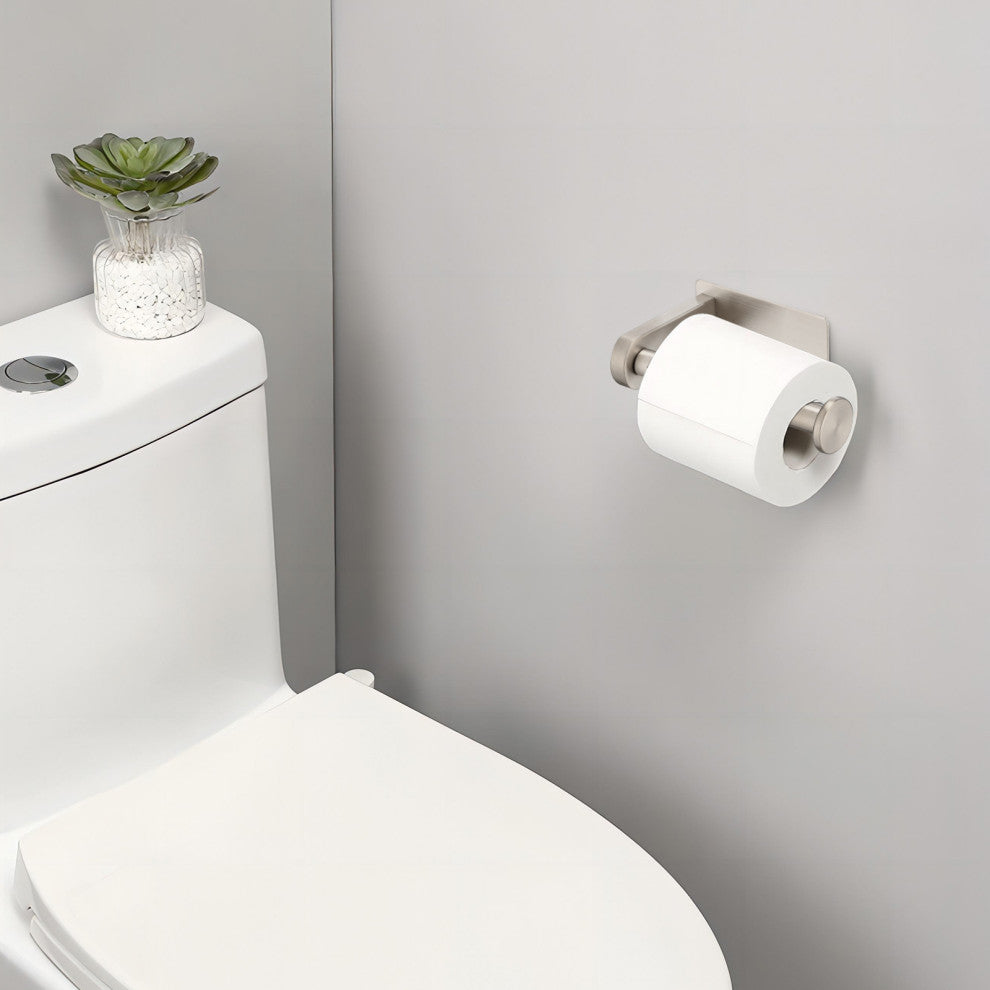 Wall Mounted Self-Adhesive Bathroom Toilet Paper Holder Roll Dispenser, Brushed Nickel
