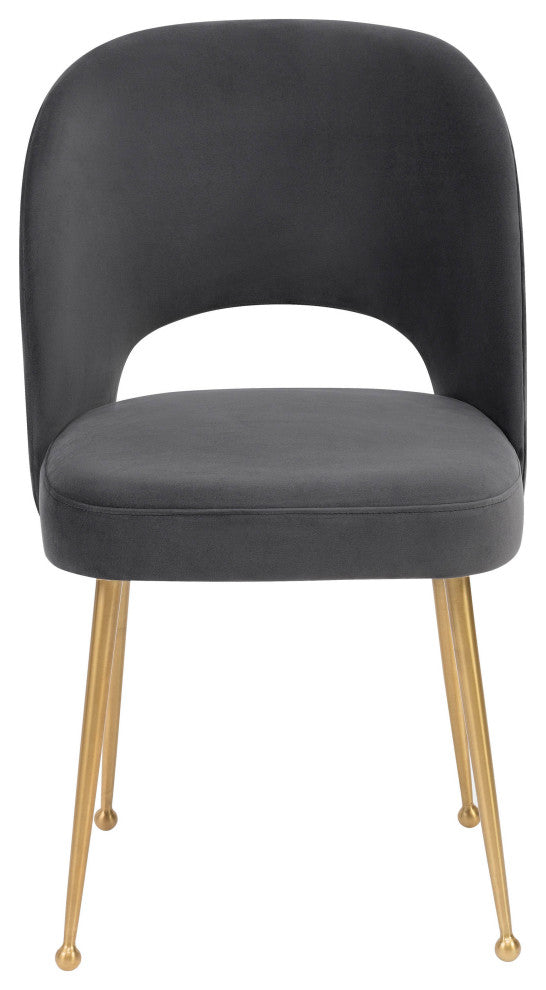 Swell Velvet Chair, Dark Gray