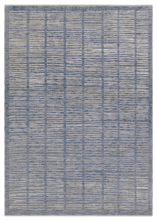 Dounia Striped Blue/ Light Gray Area Rug 9'X12'