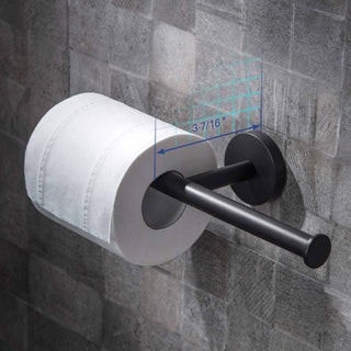 Circular Double Toilet Paper Holder, Matte Black