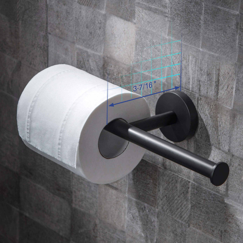 Circular Double Toilet Paper Holder, Matte Black