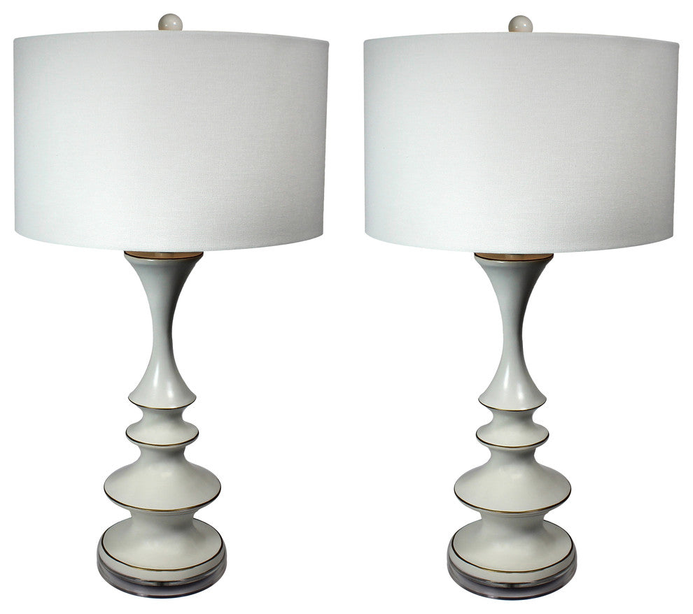 Urban Designs Verano Tall Contemporary White Table Lamp - Set of 2