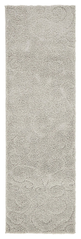 Unique Loom Gray Floral Shag2'x6'7 Runner Rug