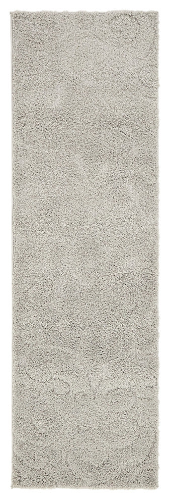 Unique Loom Gray Floral Shag2'x6'7 Runner Rug