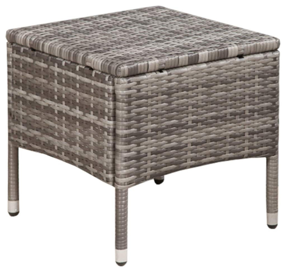 vidaXL 3-Piece Bistro Set Poly Rattan Gray