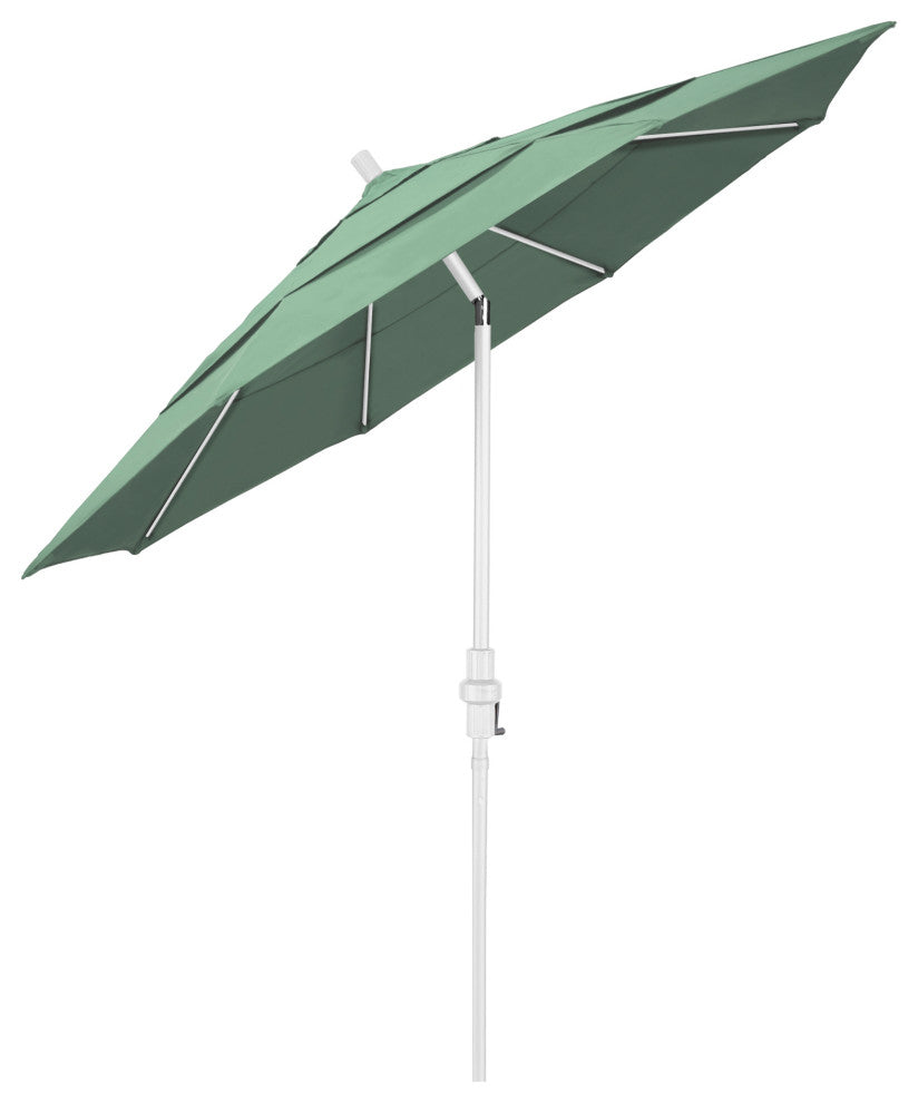 11' Matted White Collar Tilt Lift Fiberglass Rib Aluminum Umbrella, Pacifica, Spa