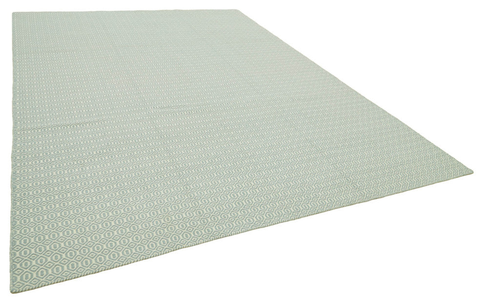 Rug N Carpet - Hand-knotted Modern Design 9' 0'' x 12' 0'' Wool Unique Kilim Rug