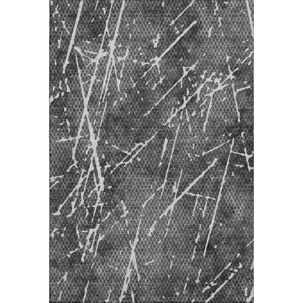 Premium Machine Washable Mayfield AMF628 Charcoal 8' x 10' Rug