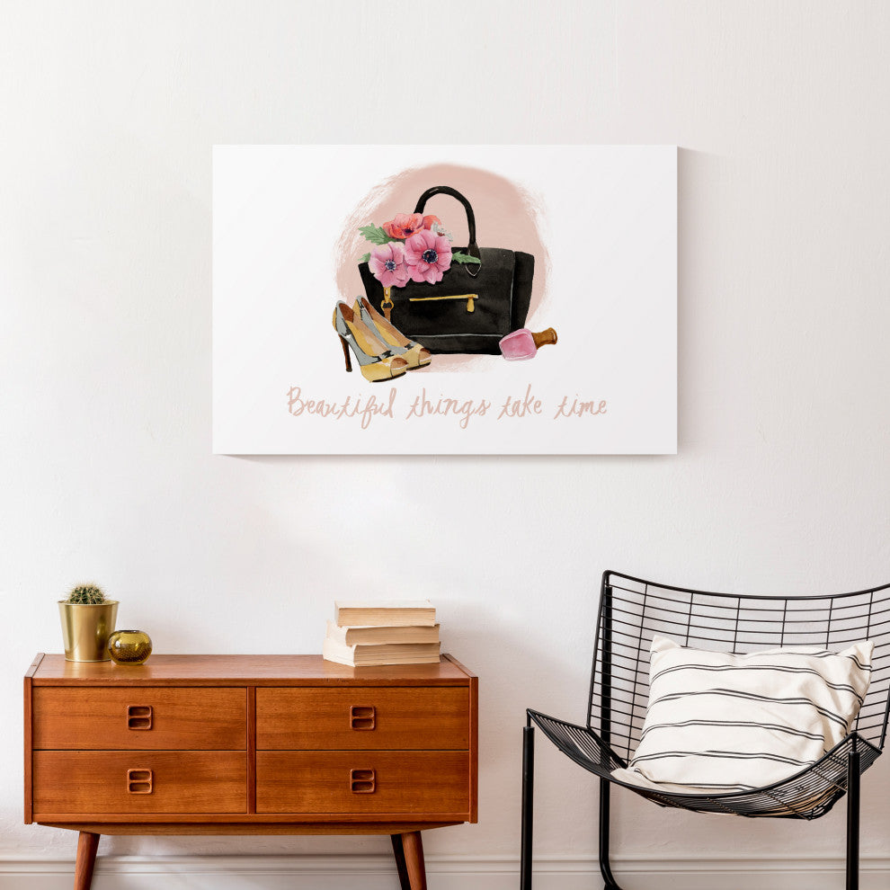 Beautiful Things Take Time 30x20 Canvas Wall Art