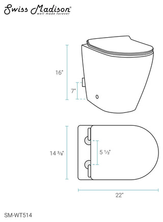 St. Tropez Back to Wall Concealed Tank Toilet Bowl Bundle, Glossy White