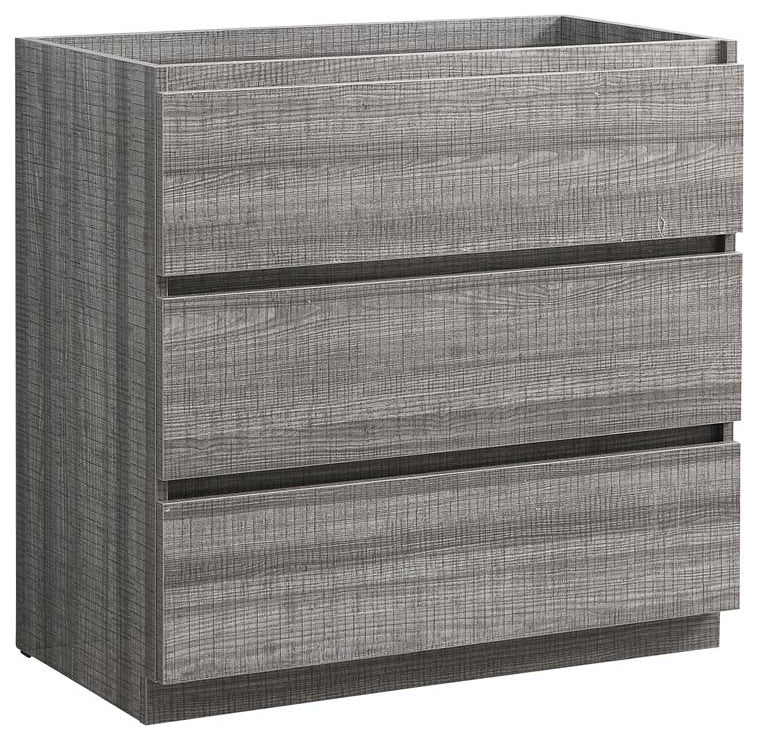 Fresca Lazzaro 36" Gloss Ash Gray Cabinet