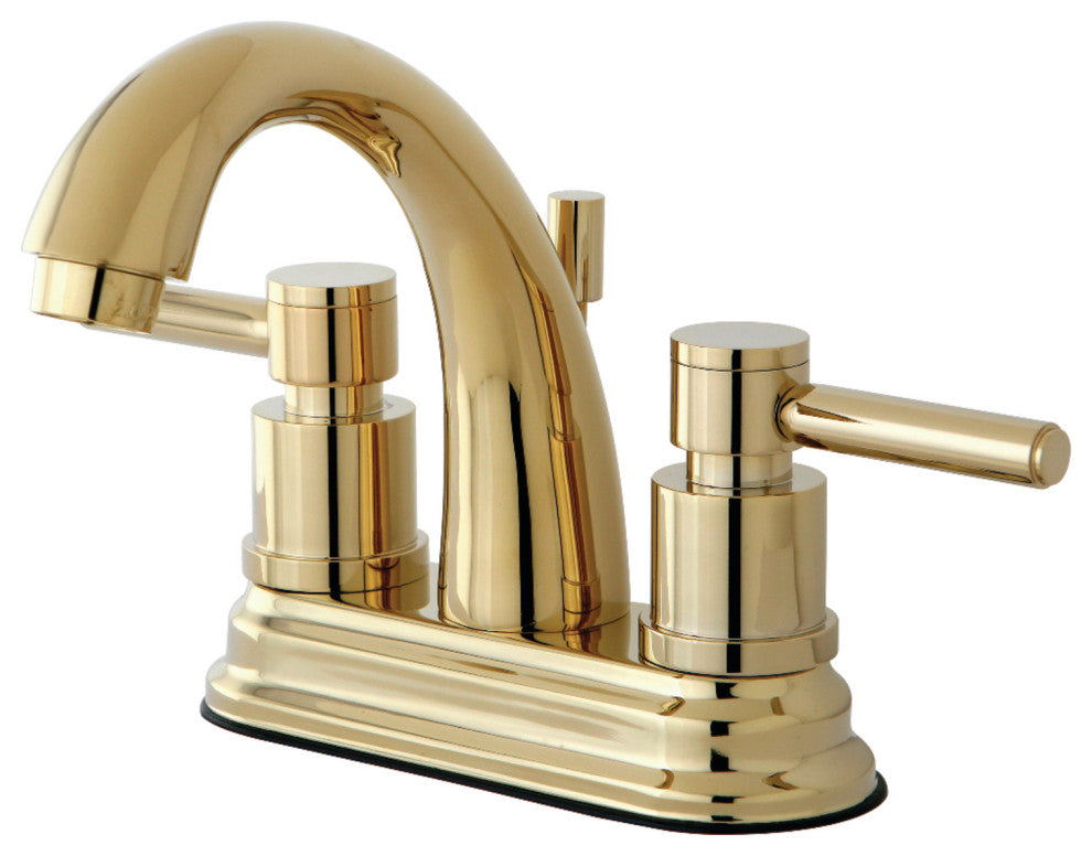 Kingston Brass 4" Centerset Bathroom Faucet w/Brass Pop-Up, Polished Brass