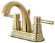 Kingston Brass 4" Centerset Bathroom Faucet w/Brass Pop-Up, Polished Brass