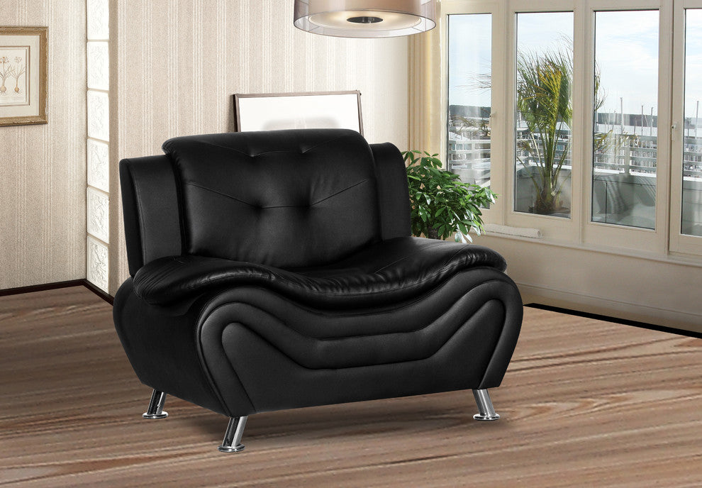 Camille Black Living Room Collection, Chair