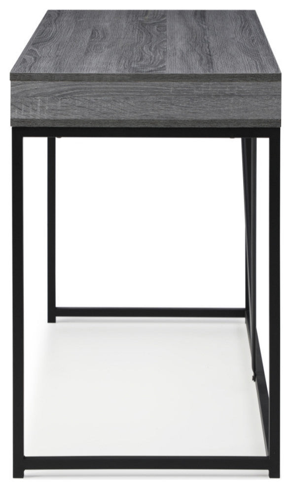 Loft Lyfe Marielle Desk, 2 Storage Drawers, Gray/Black