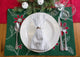 Placemat Embroidered Poinsetta, Set Of 4