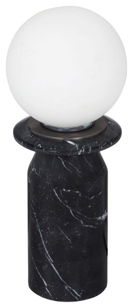 Globe Onyx Black Marble Lamp
