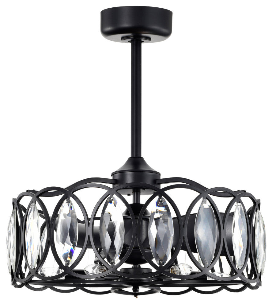Dakanda 23.6 in. 6-Light Indoor Matte Black Finish Ceiling Fan